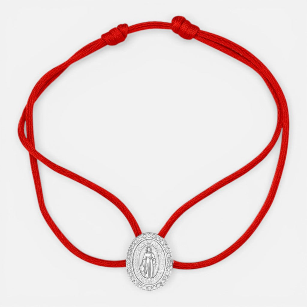Pulsera Hilo Rojo Ajustable Virgen de los Rayos Milagrosa Circones