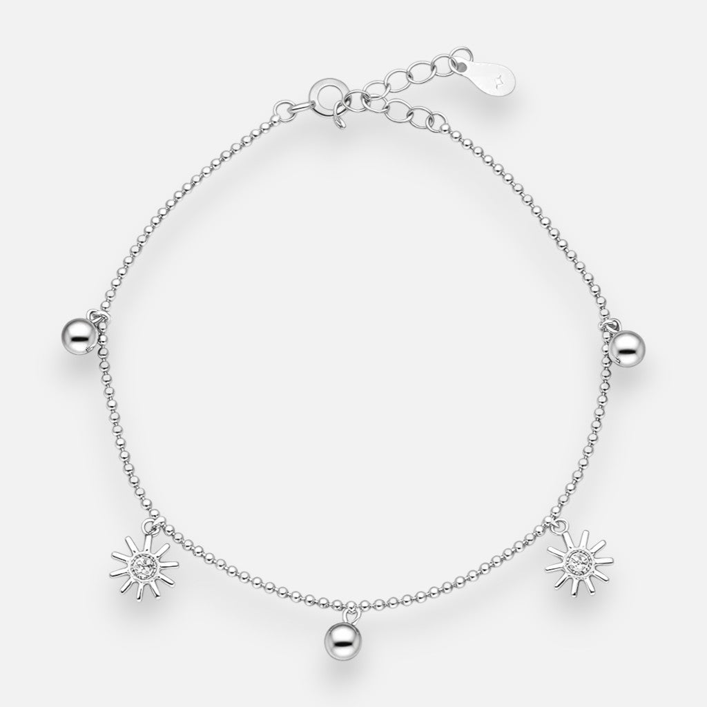 Pulsera Esferas Flor Circones