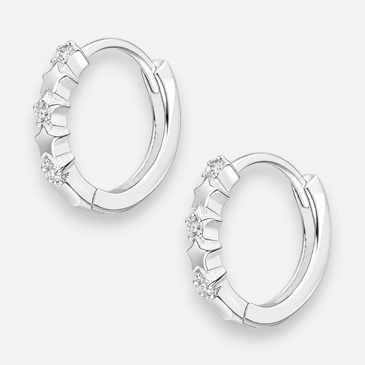 Argolla Huggie Estrellas Circones 13 mm