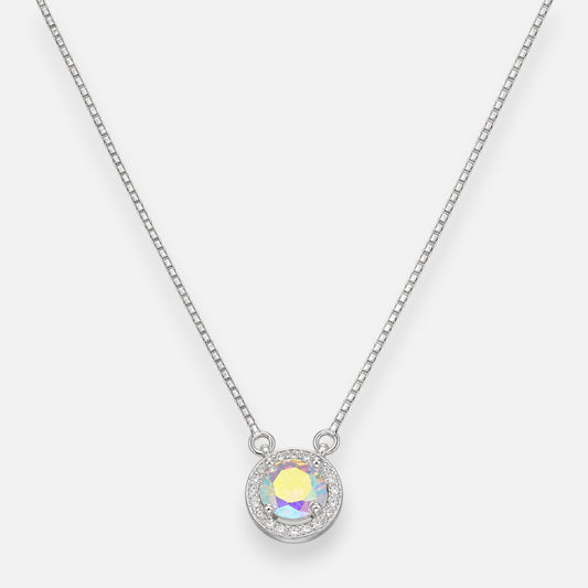 Collar Círculo Halo Circón Tornasol