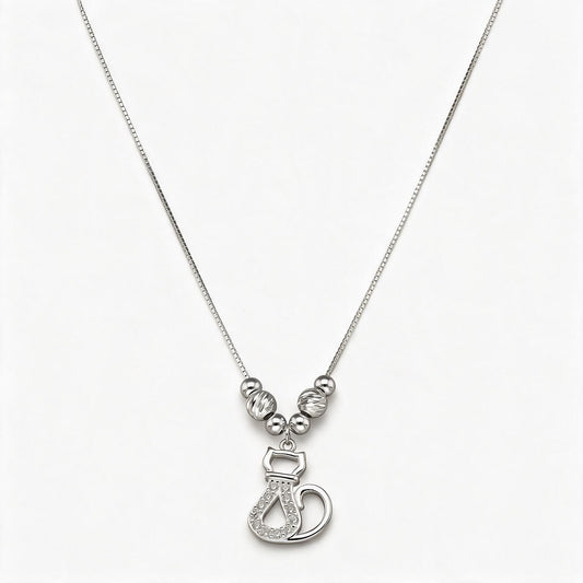 Collar Gatito Esferas Facetadas Circones