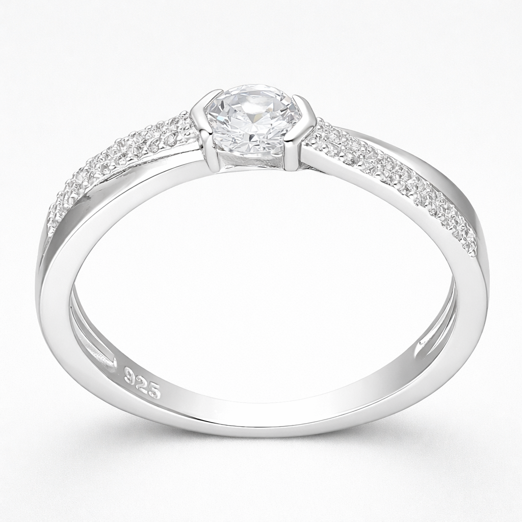 Anillo Líneas Cruzadas Circón