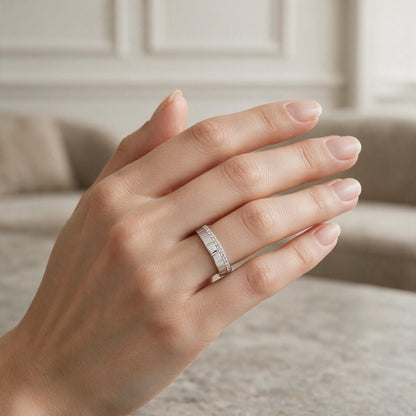 Anillo Cuadros Líneas Circones