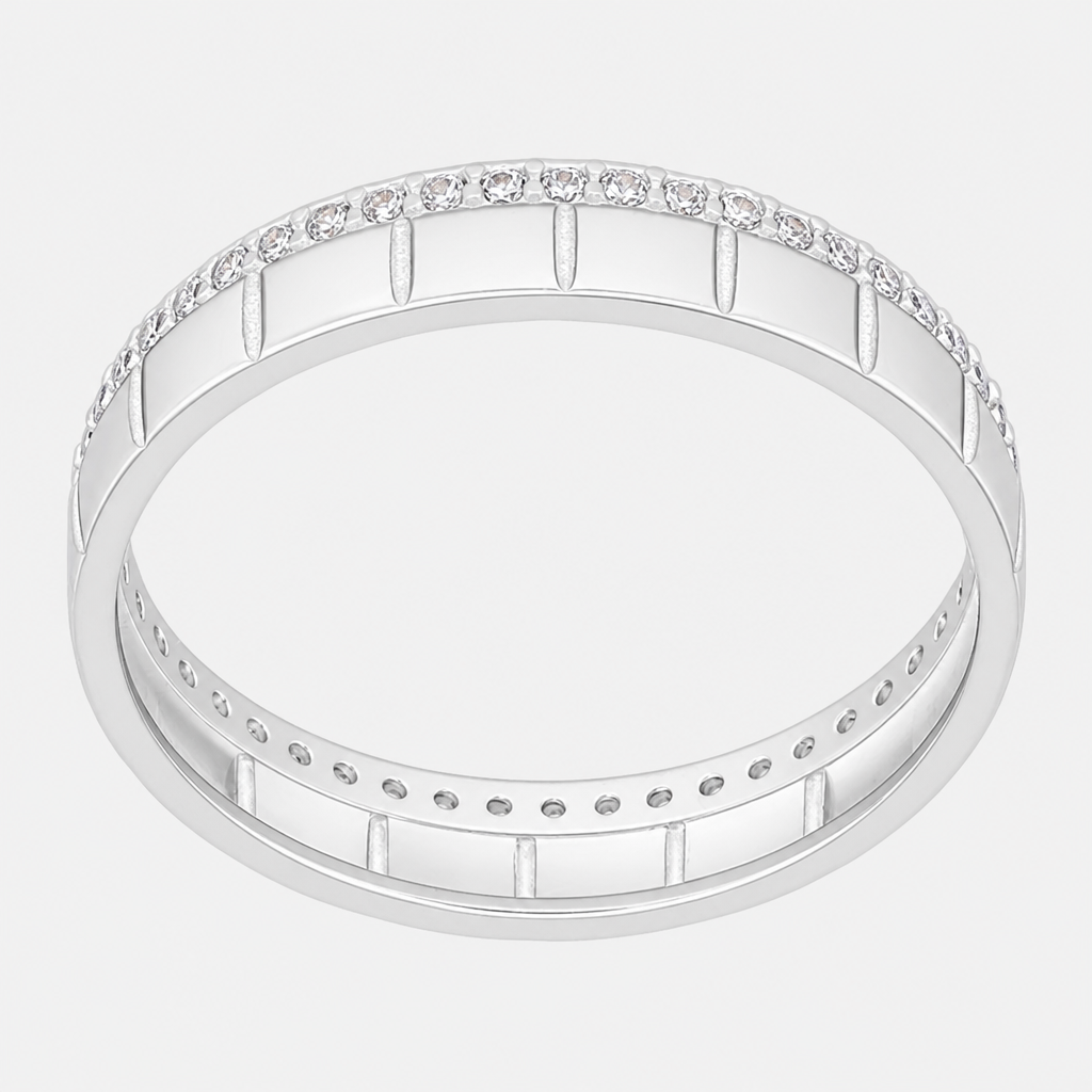 Anillo Cuadros Líneas Circones