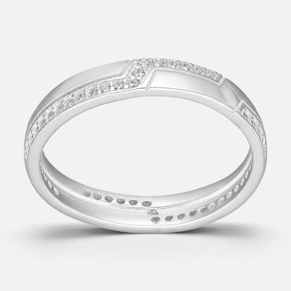 Anillo Cintillo con Circones en Zigzag
