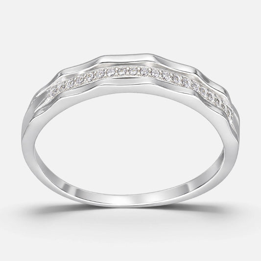 Anillo Cintillo Ondas Circones