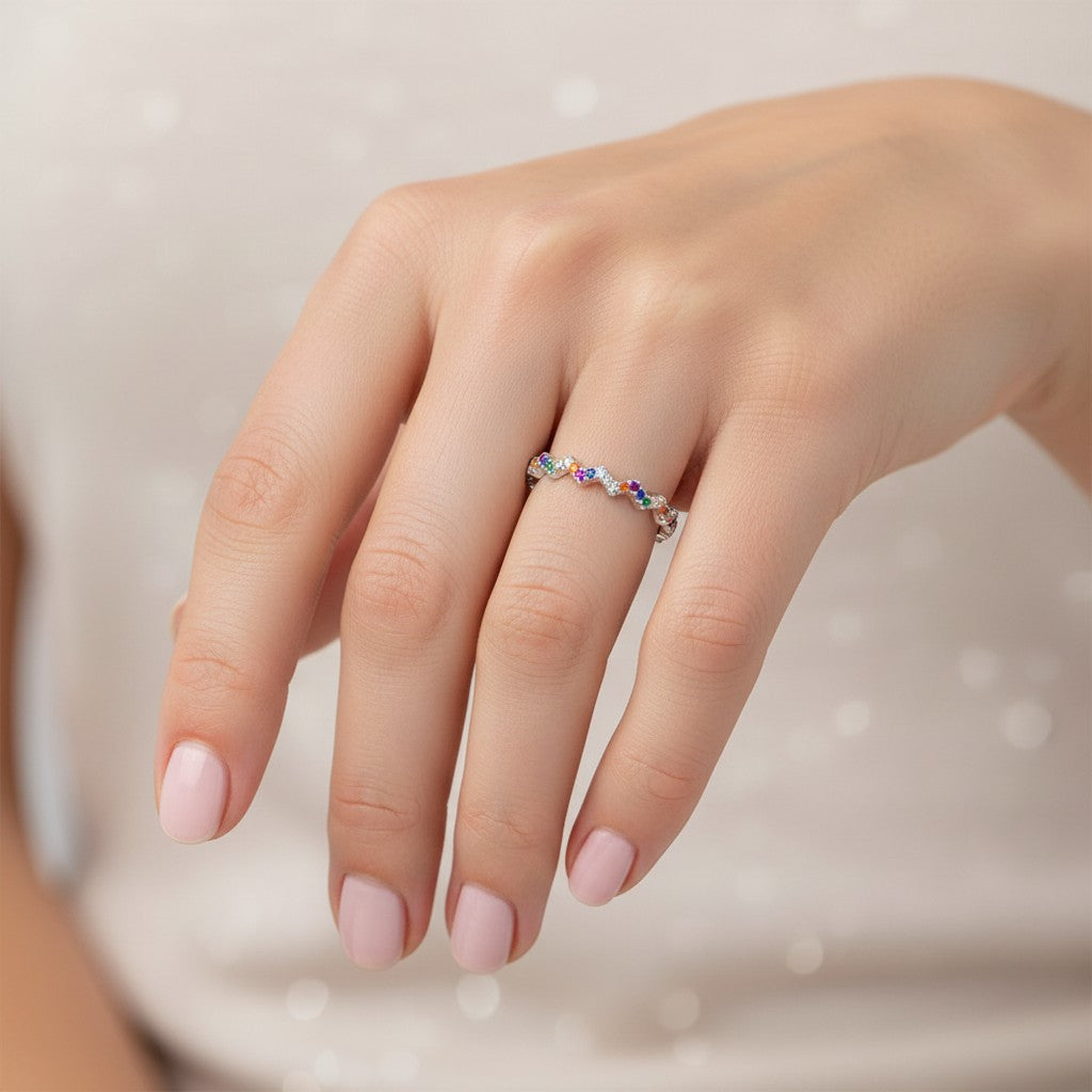 Anillo Zig Zag Circones Multicolor