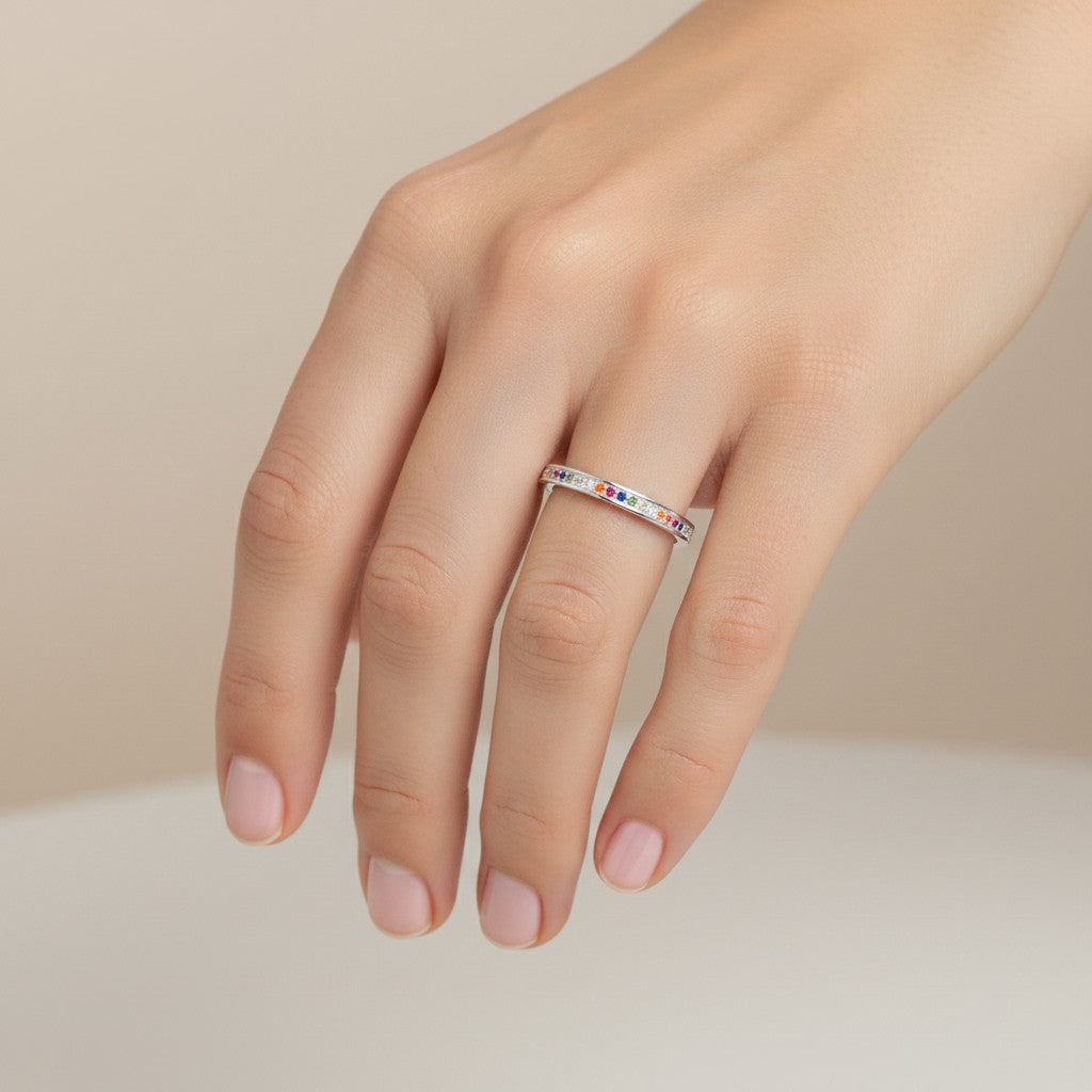 Anillo Cintillo Circones Sin Fin Multicolor 20