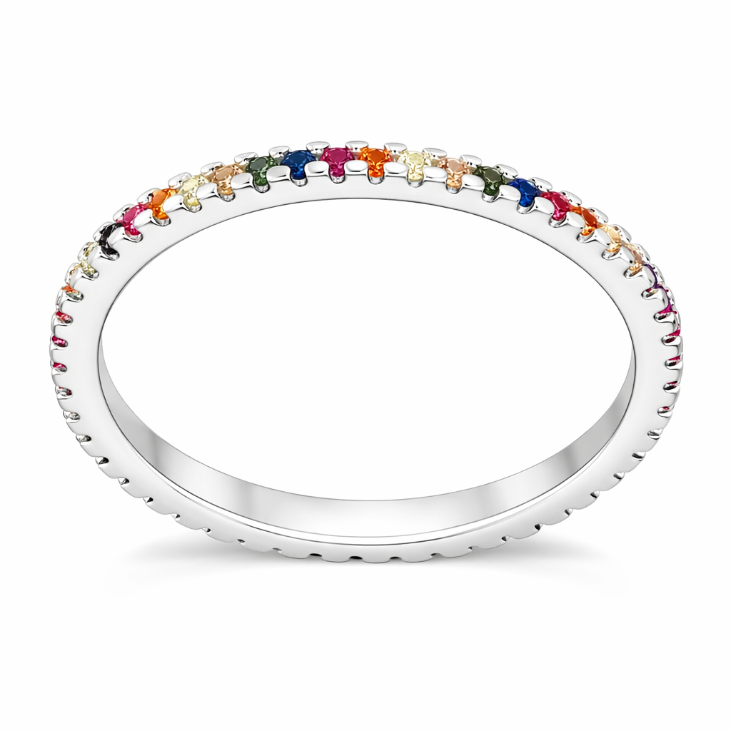 Anillo Cintillo Sin Fin Circones Multicolor