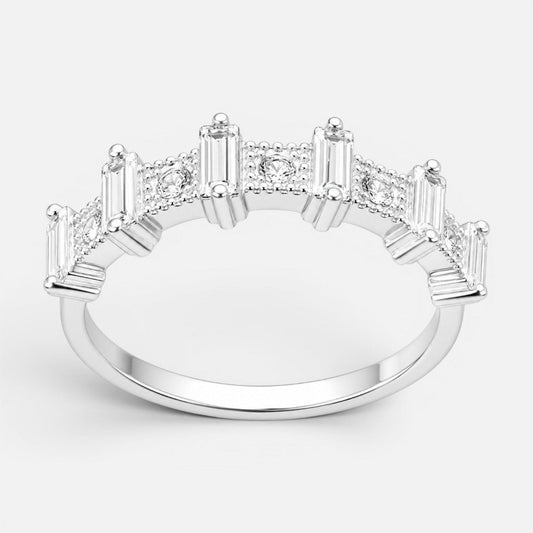 Anillo Cintillo Circones Baguette 17