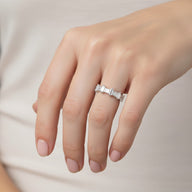 Anillo Cintillo Circones Baguette 17