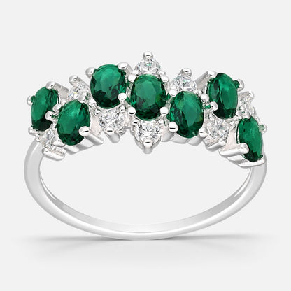 Anillo Ovalos Esmeralda Circones