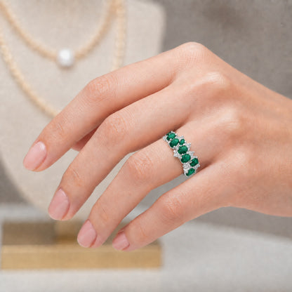 Anillo Ovalos Esmeralda Circones