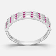 Anillo Cintillo Circones Rubí