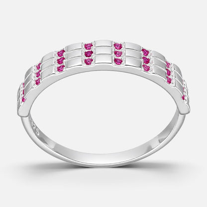 Anillo Cintillo Circones Rubí