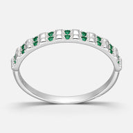 Anillo Cintillo Circones Esmeralda