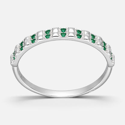 Anillo Cintillo Circones Esmeralda