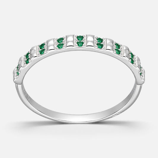 Anillo Cintillo Circones Esmeralda