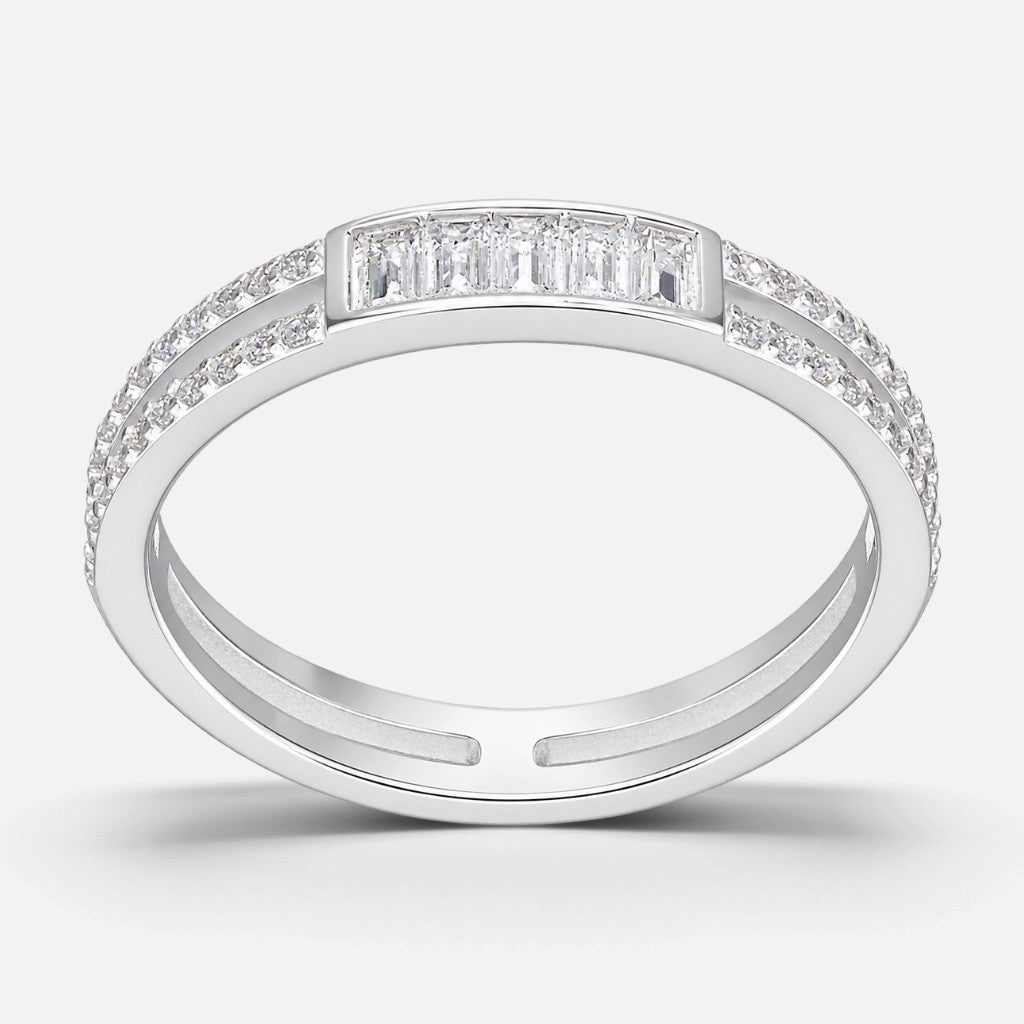 Anillo Cintillo Circones Baguette