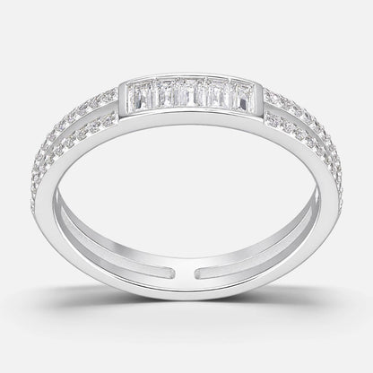Anillo Cintillo Circones Baguette