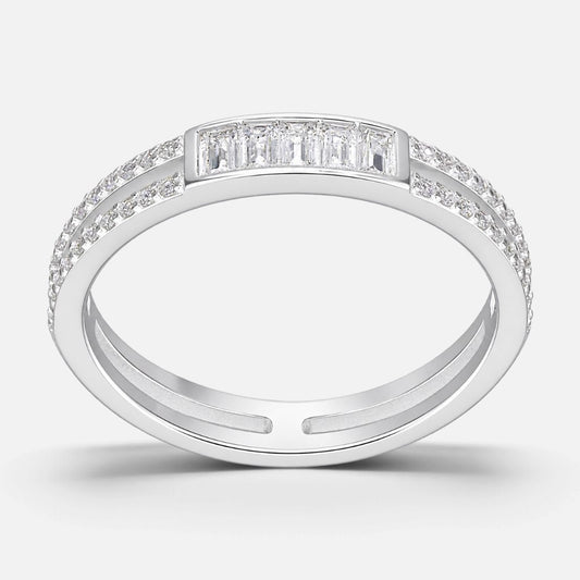 Anillo Cintillo Circones Baguette