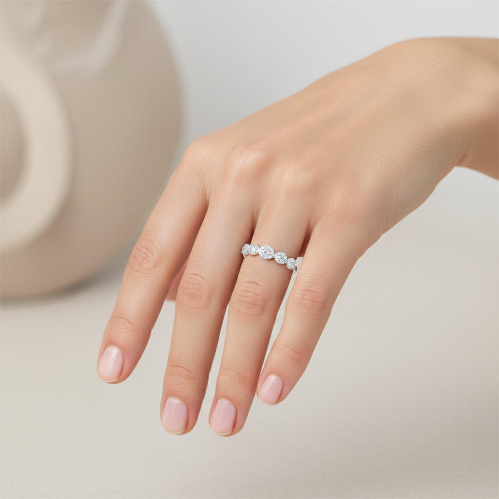 Anillo Cintillo Ovalos Circones