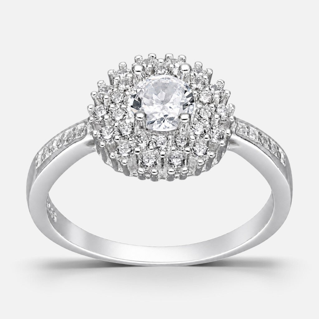 Anillo Flor Circones Pavé