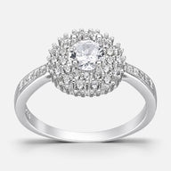 Anillo Flor Circones Pavé