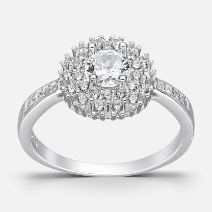 Anillo Flor Circones Pavé