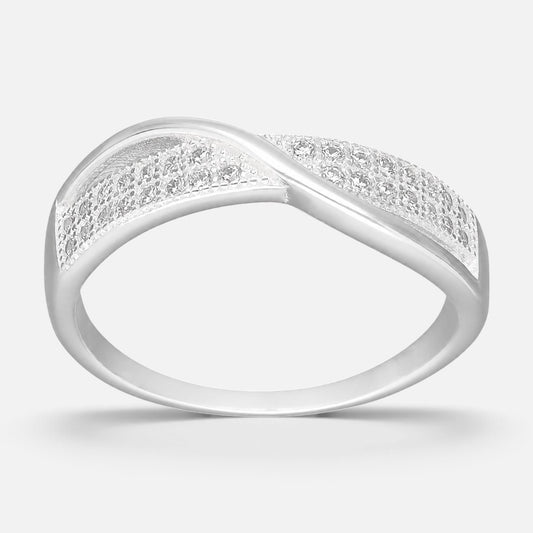 Anillo Cintillo Circones Línea Entrelazada