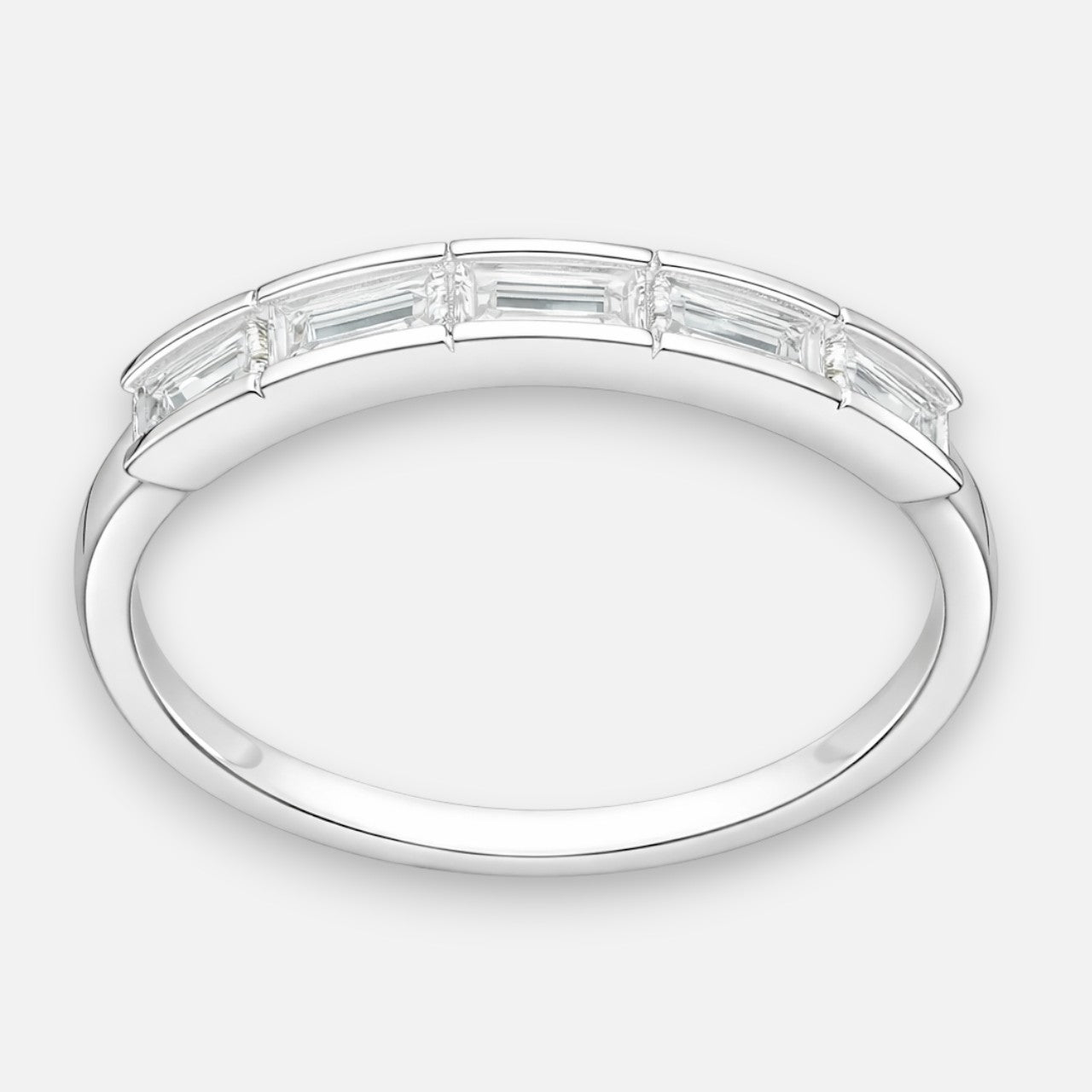 Anillo Cintillo Circones Baguette