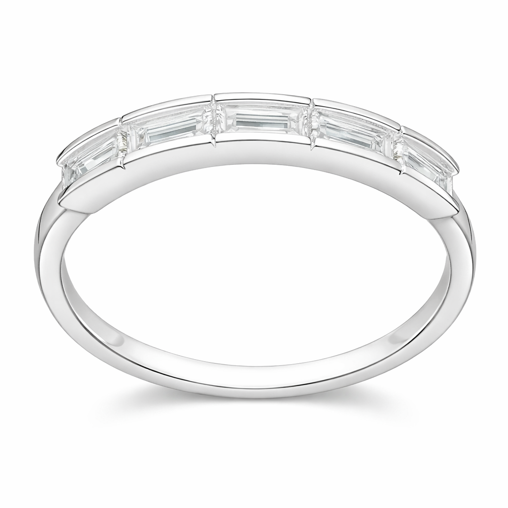 Anillo Cintillo Circones Baguette