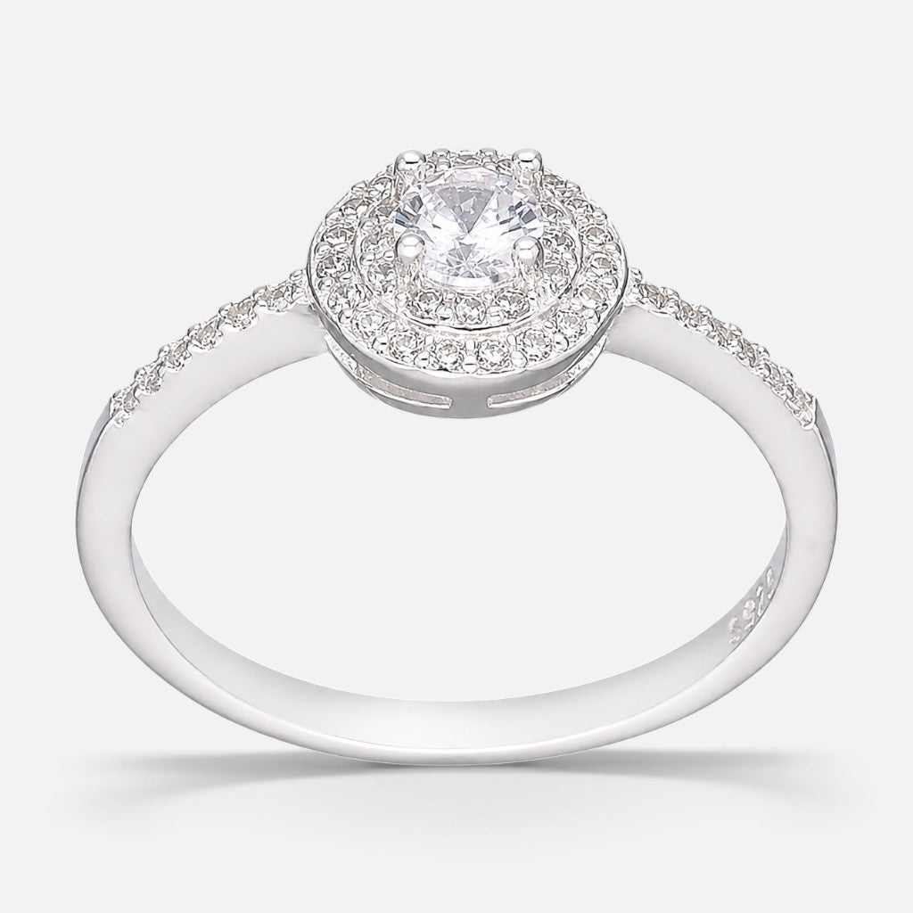 Anillo Circon Solitario Halo