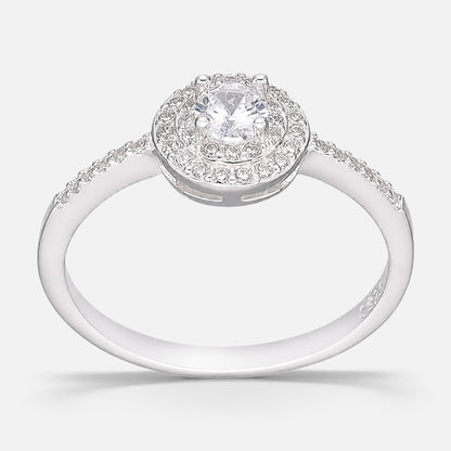 Anillo Circon Solitario Halo