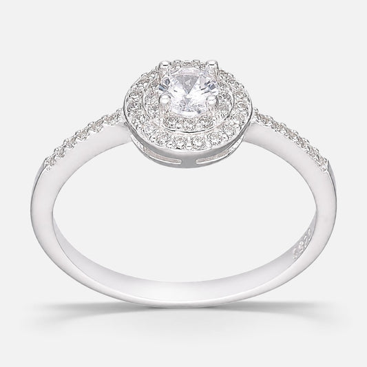 Anillo Circon Solitario Halo