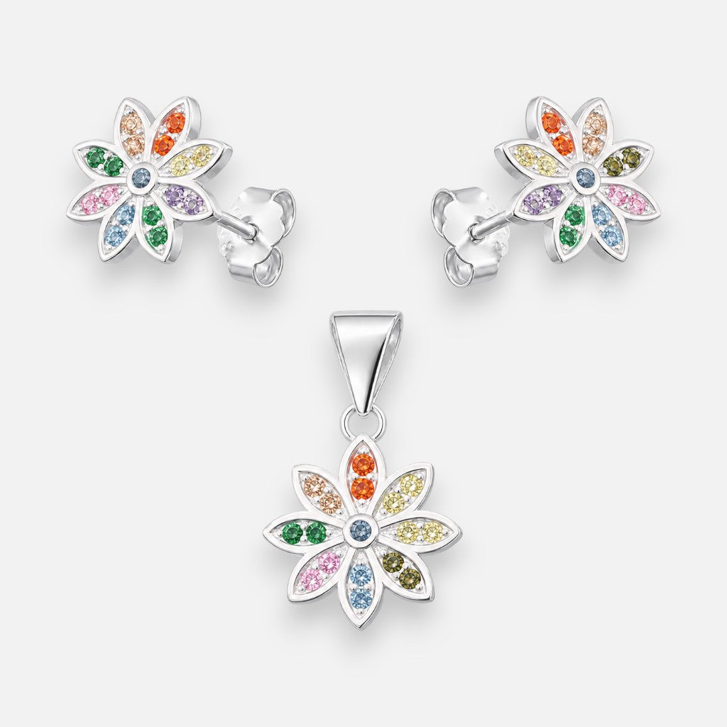 Conjunto Flor Circones Multicolor