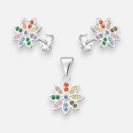 Conjunto Flor Circones Multicolor