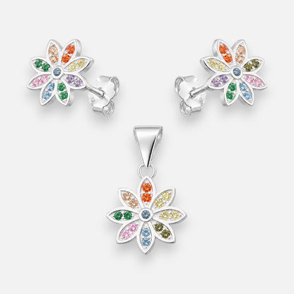 Conjunto Flor Circones Multicolor