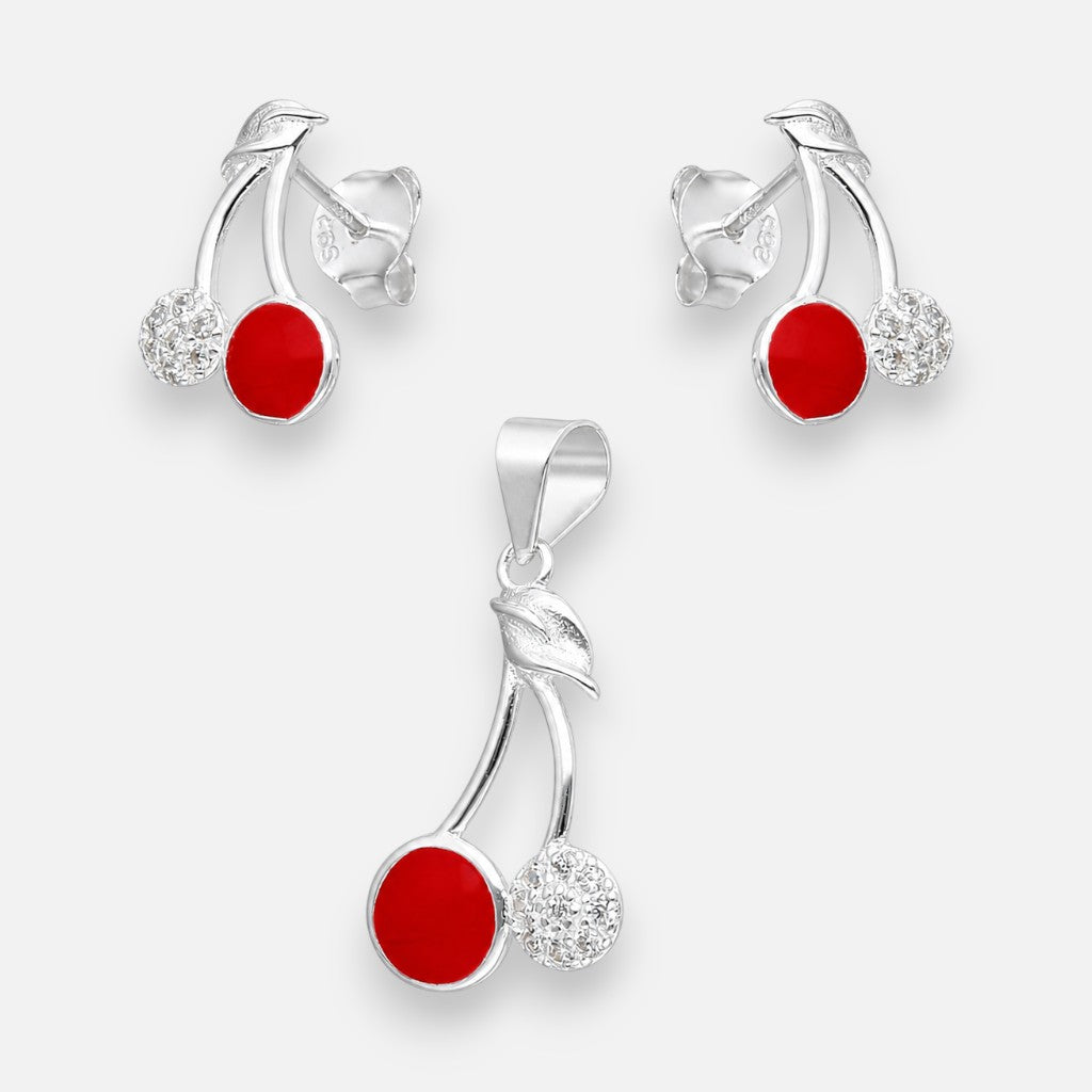 Conjunto Cerezas Esmaltada Circones