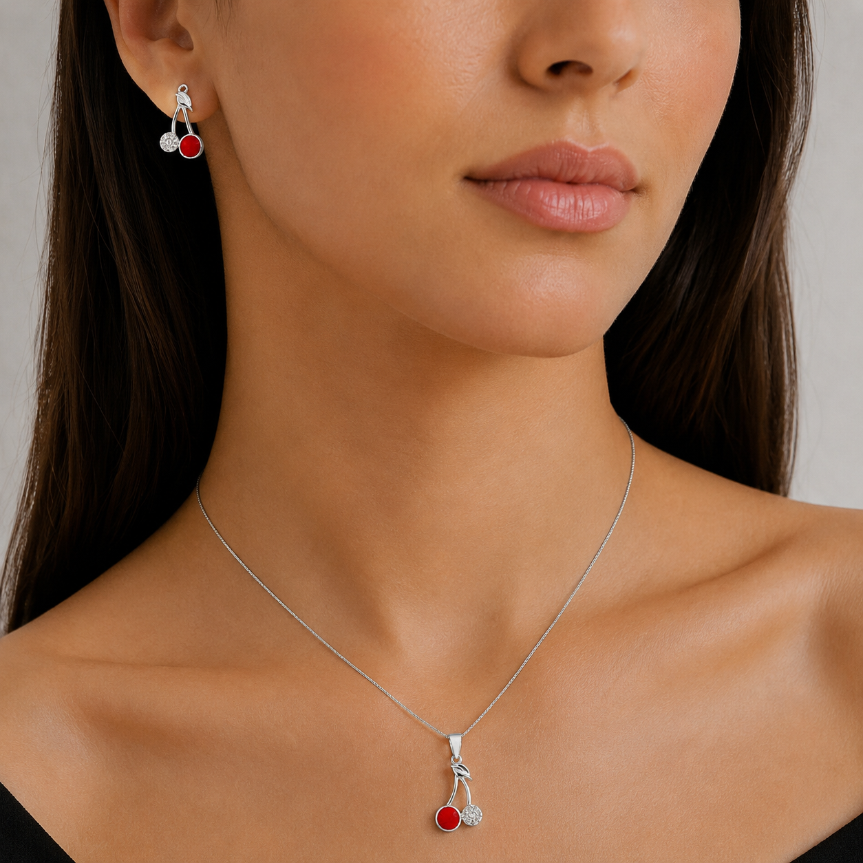 Conjunto Cerezas Esmaltada Circones