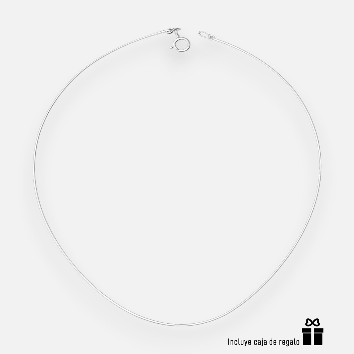Collar Silicona Broche de Plata
