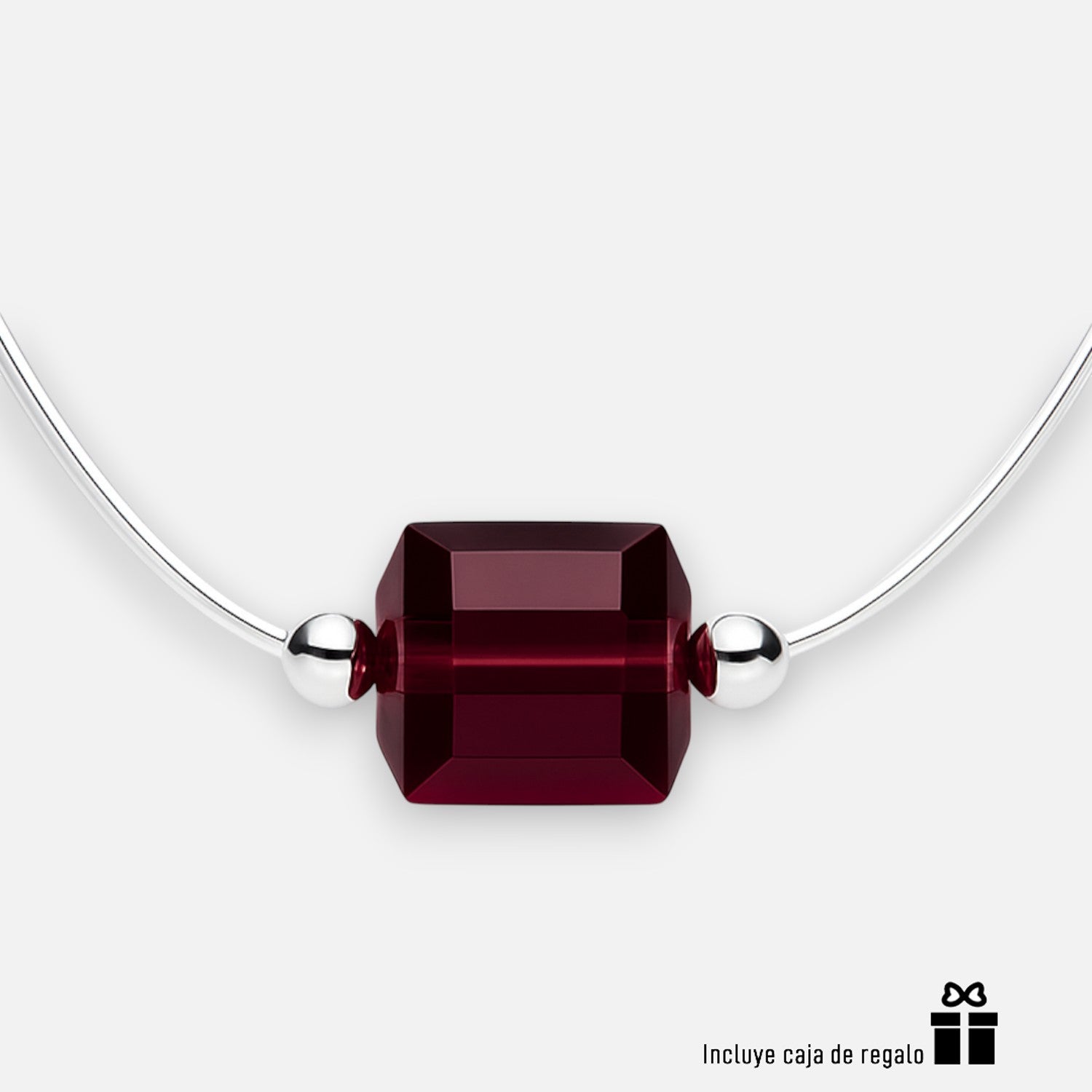 Fantasma Cubo Hecho con Cristal Swarovski® Burdeo