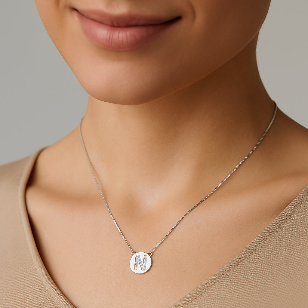 Collar Círculo Letra N Circones