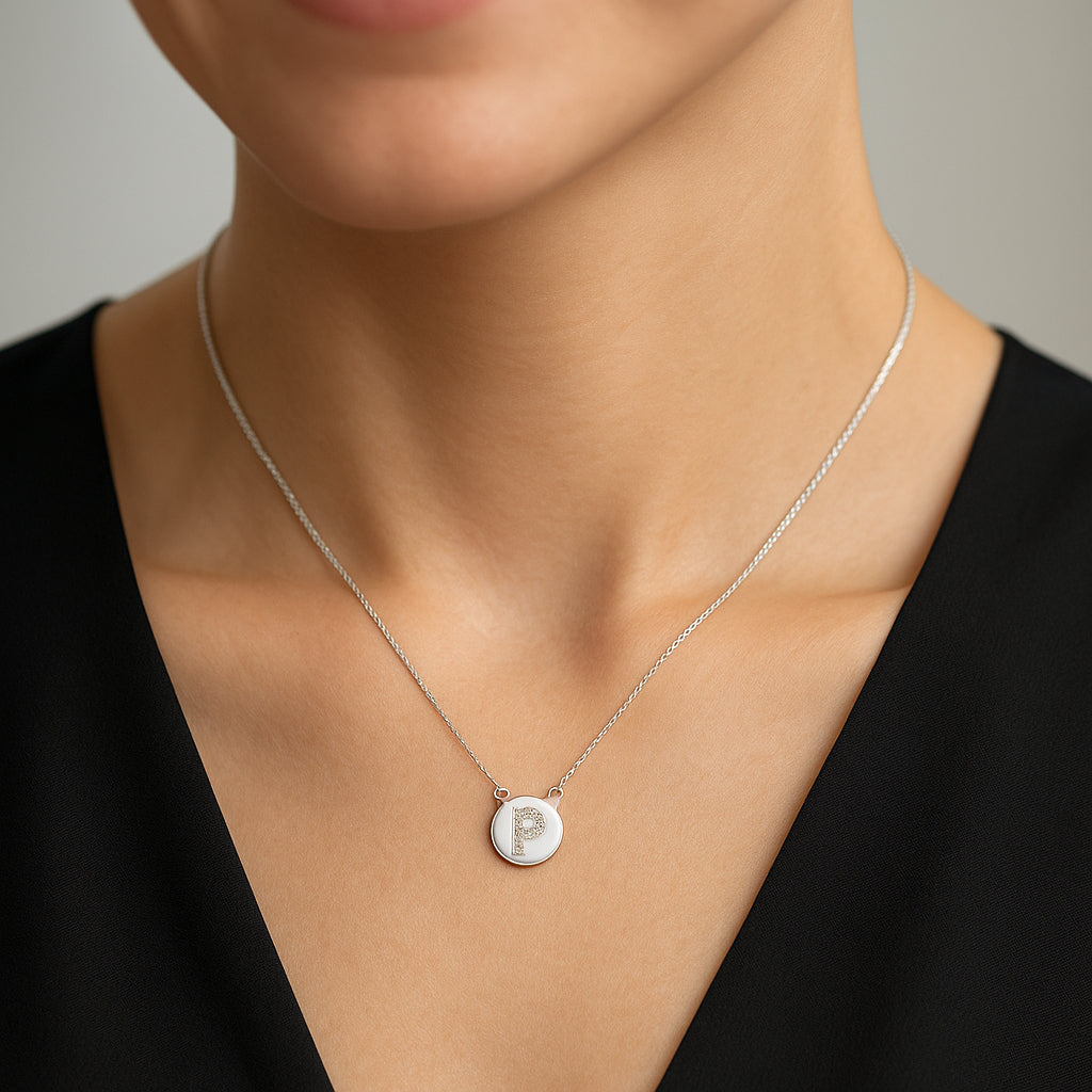 Collar Círculo Letra P Circones