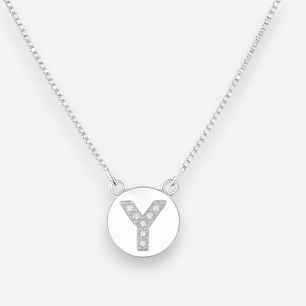 Collar Círculo Letra Y Circones