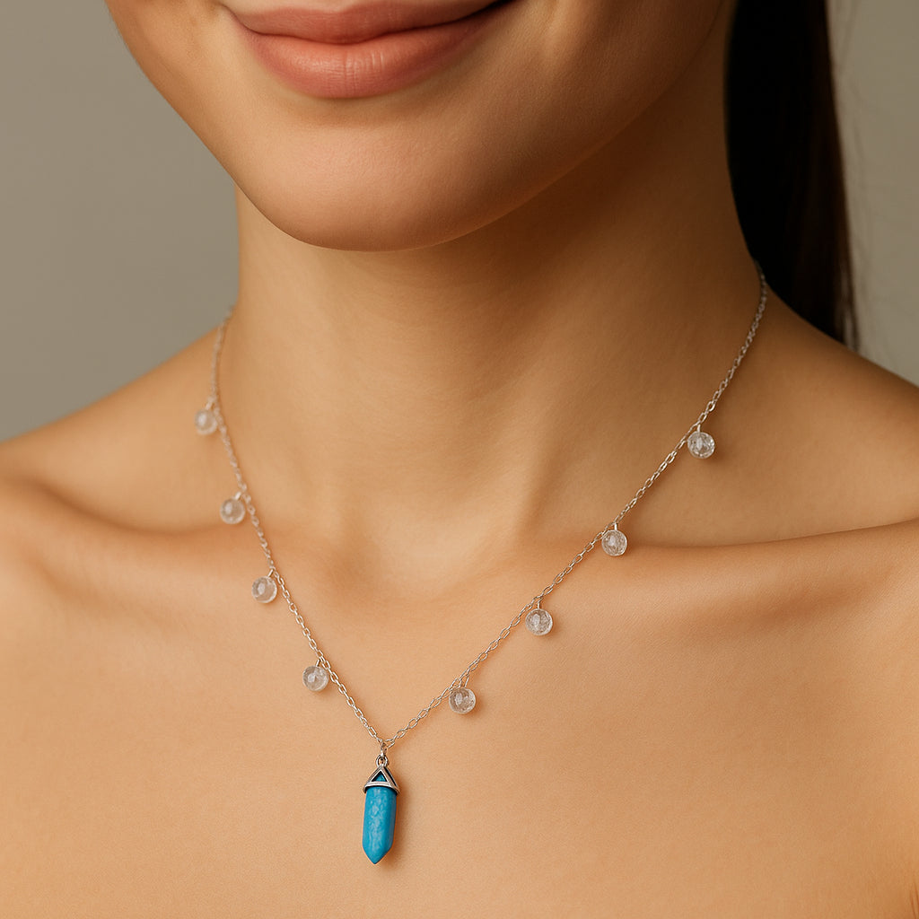 Collar Cuarzo Turquesa Cristales