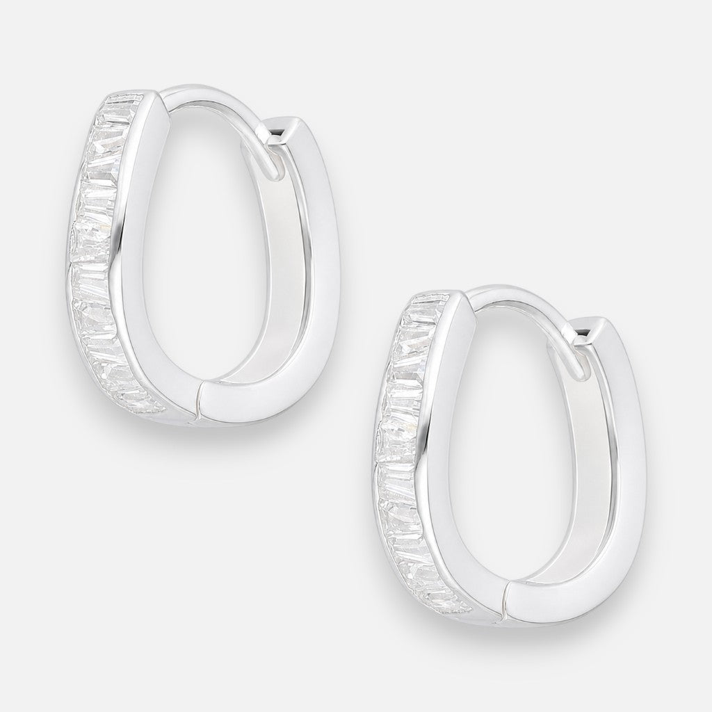 Argolla Huggie Ondulada Circones Baguette 14 mm