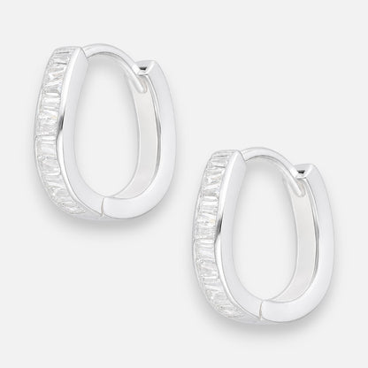 Argolla Huggie Ondulada Circones Baguette 14 mm