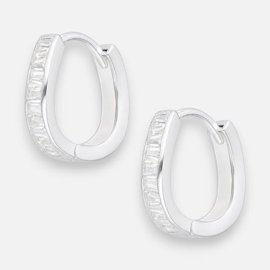 Argolla Huggie Ondulada Circones Baguette 14 mm