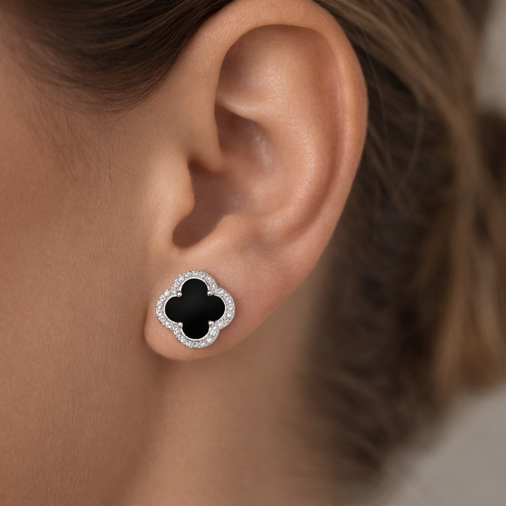 Aro Trébol de la Suerte Ónix 11 mm